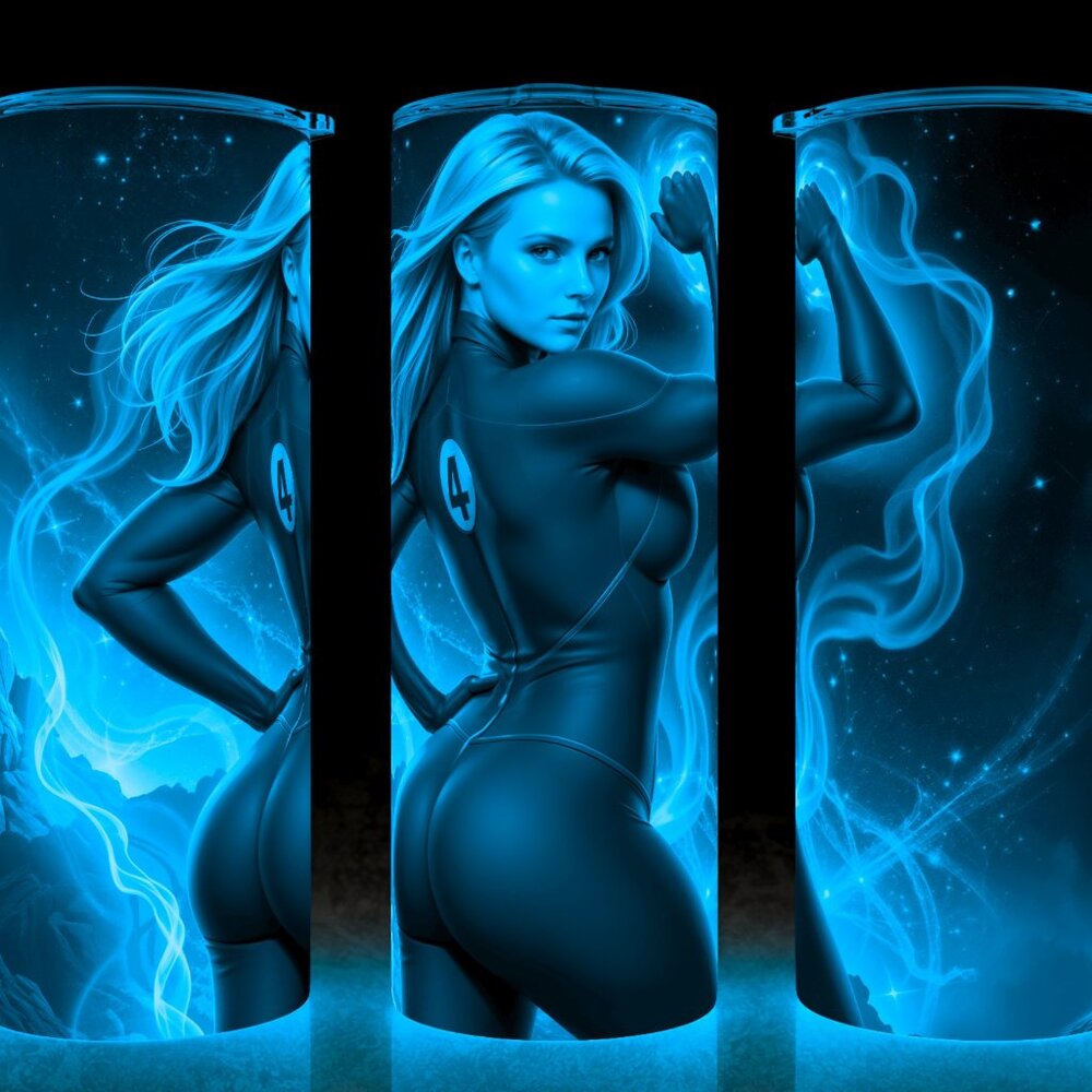 Glow in the Dark Fantastic Four Sue Storm Invisible Woman Cup Mug Tumbler 20oz